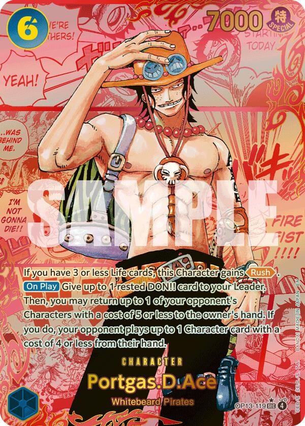 Portgas.D.Ace (Red Super ) (Secret Rare) (Carrying On His Will)