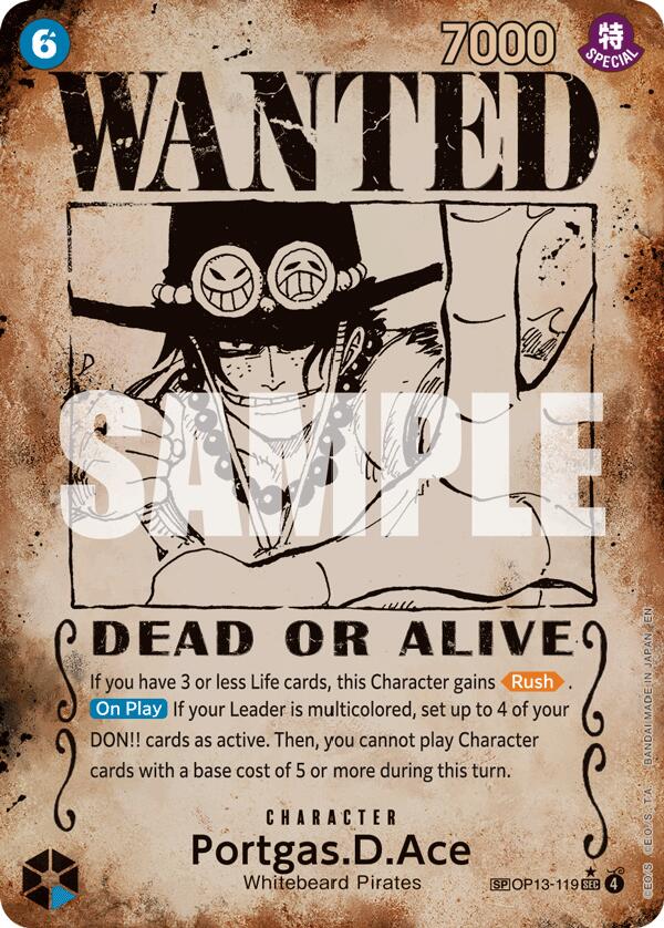 Portgas.D.Ace ( Poster) (Secret Rare) (Carrying On His Will)