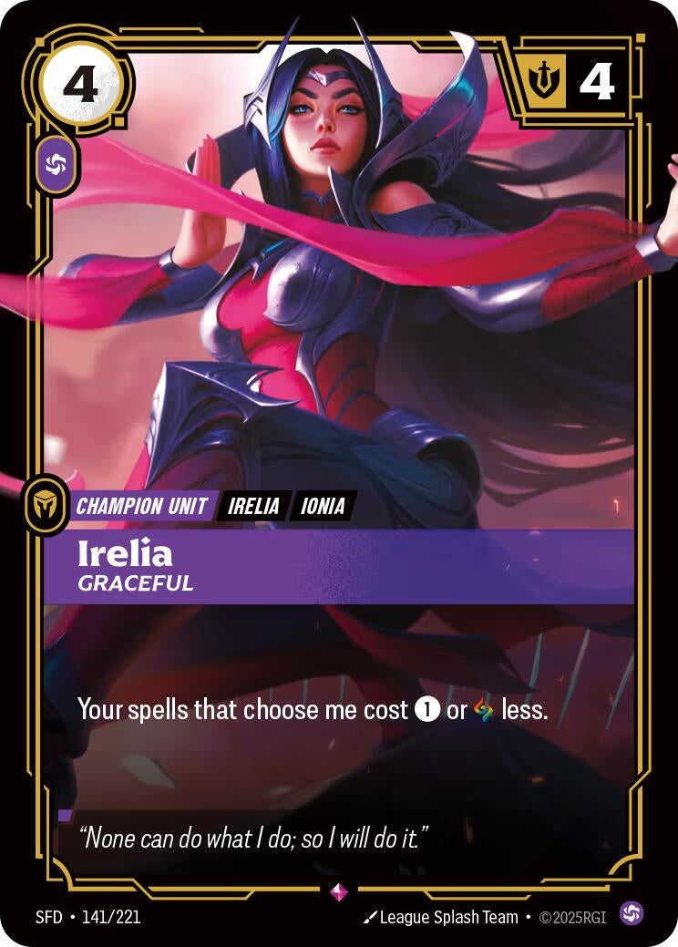 Image for Irelia - Graceful (141/221) (Spiritforged) - Riftbound: League of Legends Trading Card Game