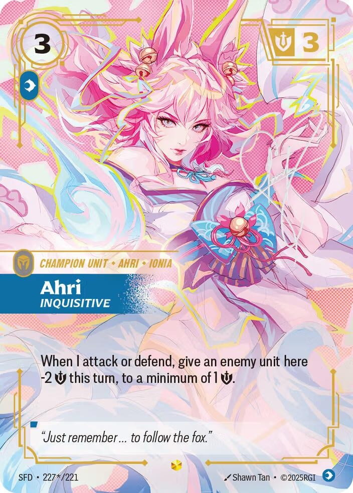 Image for Ahri - Inquisitive (Signature) (227*/221) (Spiritforged) - Riftbound: League of Legends Trading Card Game