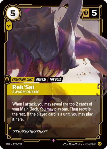 Image for Rek'Sai - Swarm Queen (170/221) (Spiritforged) - Riftbound: League of Legends Trading Card Game