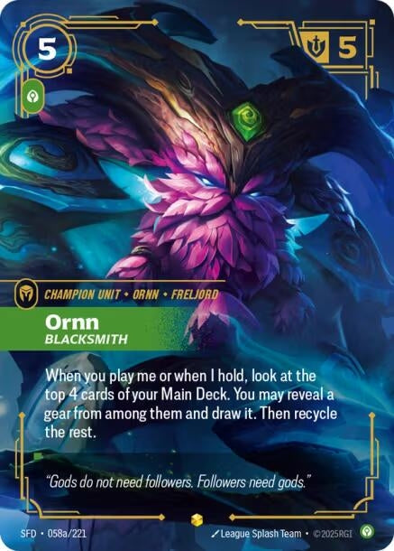 Image for Ornn - Blacksmith (Alternate Art) (058a/221) (Spiritforged) - Riftbound: League of Legends Trading Card Game