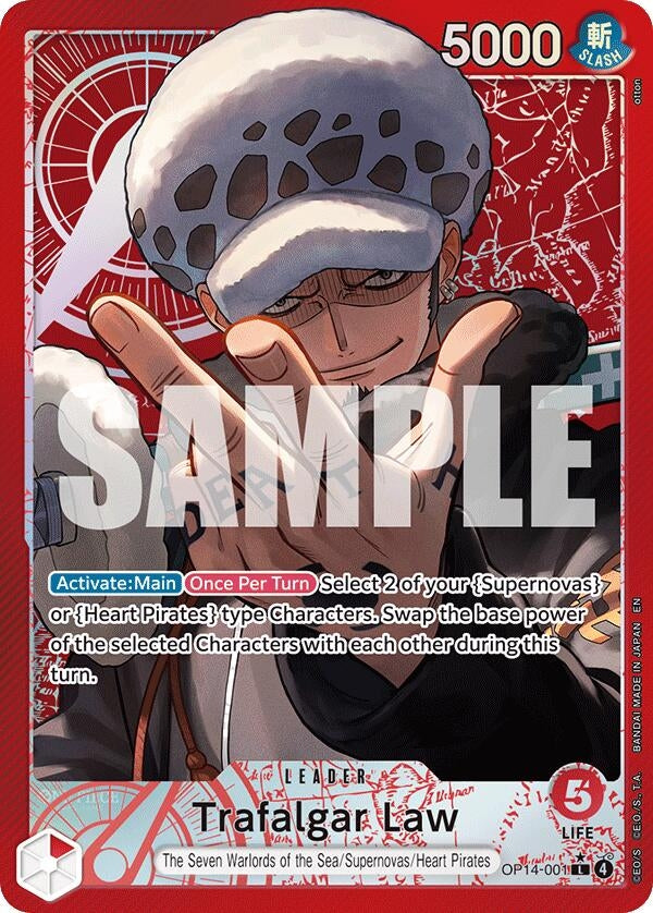 Image for Trafalgar Law - OP14-001 (Alternate Art) (OP14-001) (The Azure Sea's Seven) - One Piece Card Game