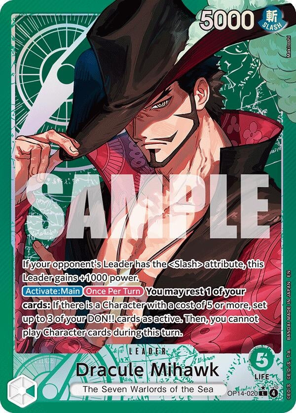 Image for Dracule Mihawk - OP14-020 (Alternate Art) (OP14-020) (The Azure Sea's Seven) - One Piece Card Game