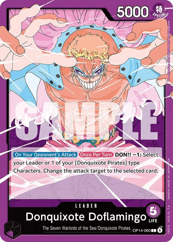 Image for Donquixote Doflamingo - OP14-060 (OP14-060) (The Azure Sea's Seven) - One Piece Card Game
