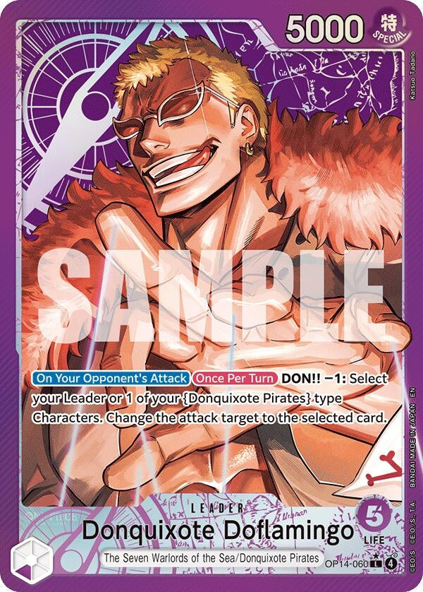 Image for Donquixote Doflamingo - OP14-060 (Alternate Art) (OP14-060) (The Azure Sea's Seven) - One Piece Card Game
