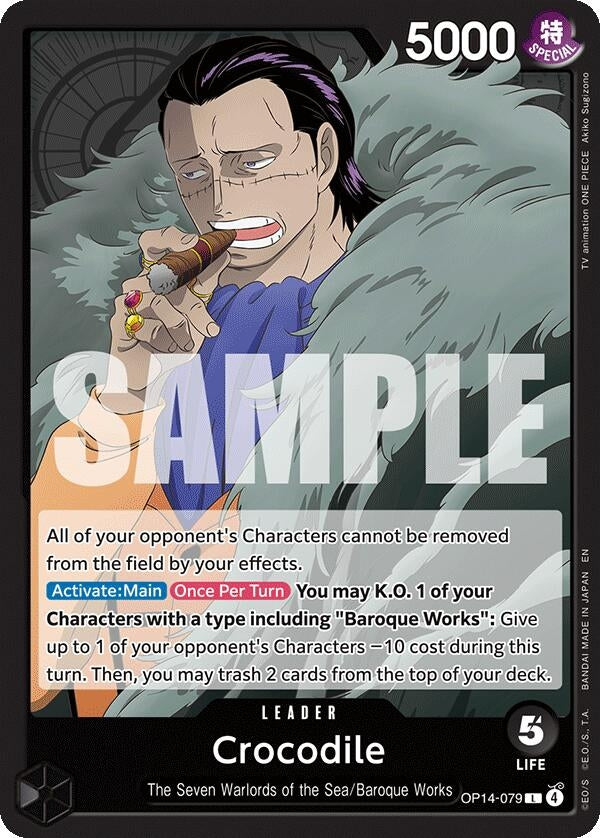 Image for Crocodile - OP14-079 (OP14-079) (The Azure Sea's Seven) - One Piece Card Game
