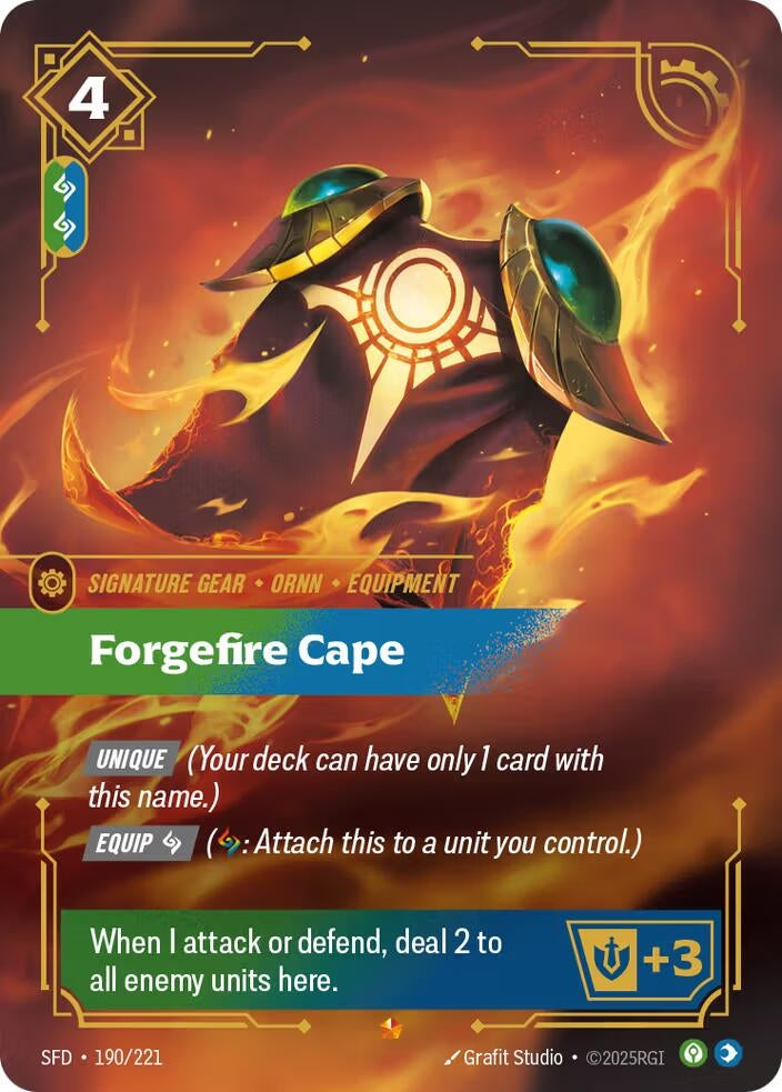 Image for Forgefire Cape (190/221) (Spiritforged) - Riftbound: League of Legends Trading Card Game