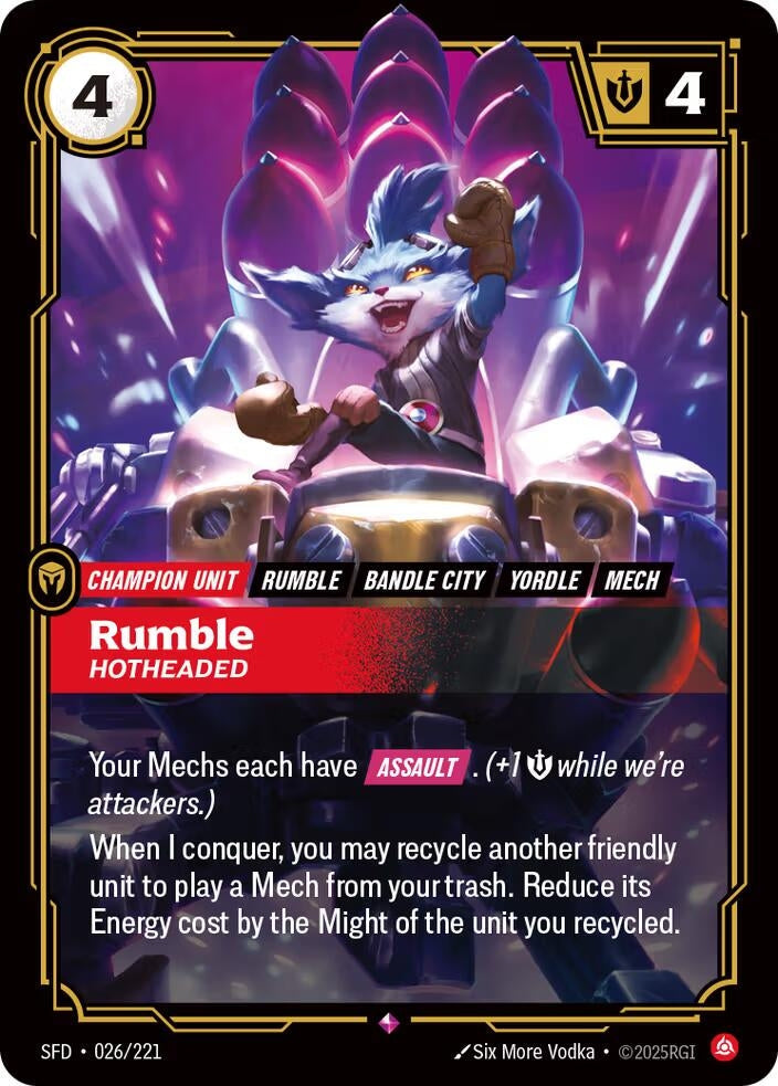 Image for Rumble - Hotheaded (026/221) (Spiritforged) - Riftbound: League of Legends Trading Card Game