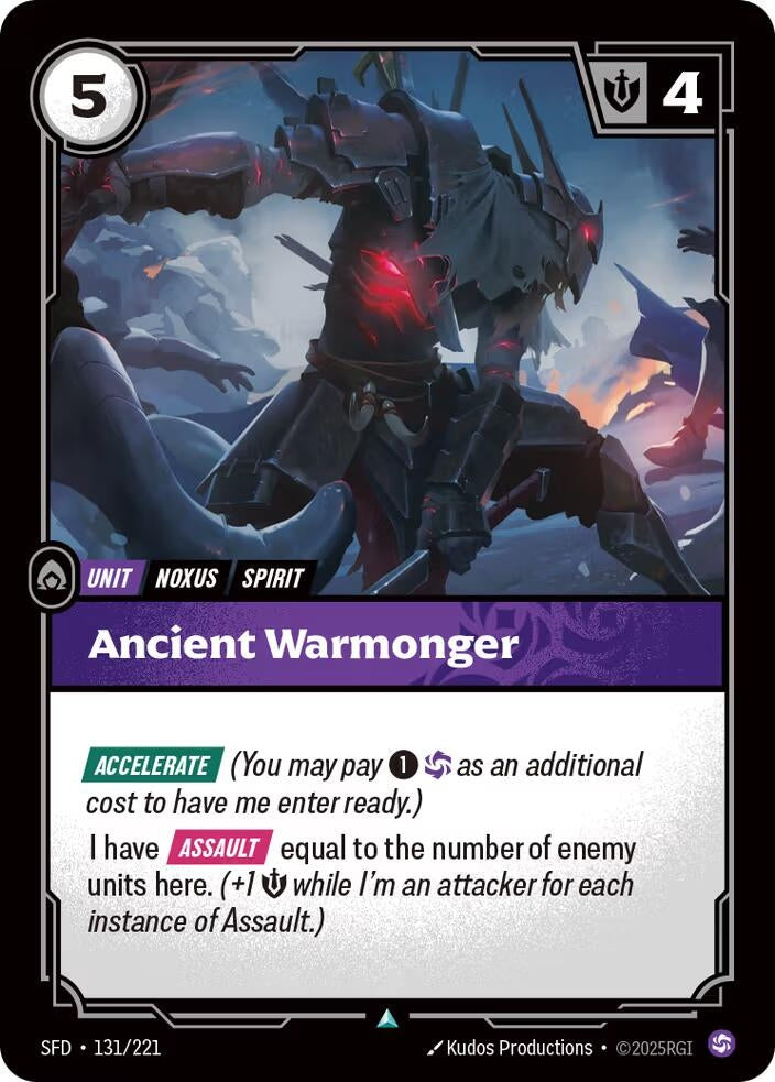 Image for Ancient Warmonger (131/221) (Spiritforged) - Riftbound: League of Legends Trading Card Game