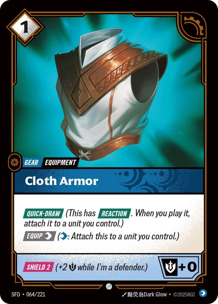 Image for Cloth Armor (064/221) (Spiritforged) - Riftbound: League of Legends Trading Card Game