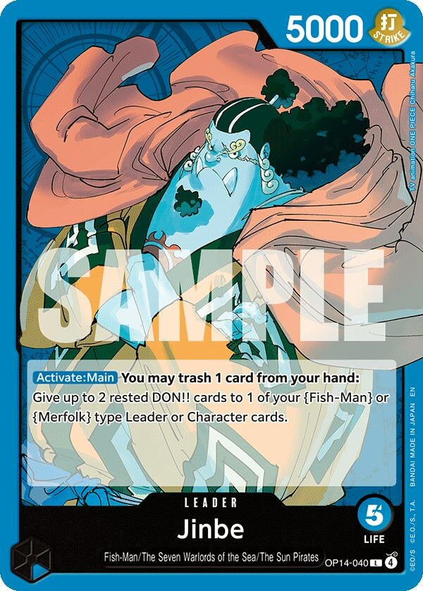 Image for Jinbe - OP14-040 (OP14-040) (The Azure Sea's Seven) - One Piece Card Game