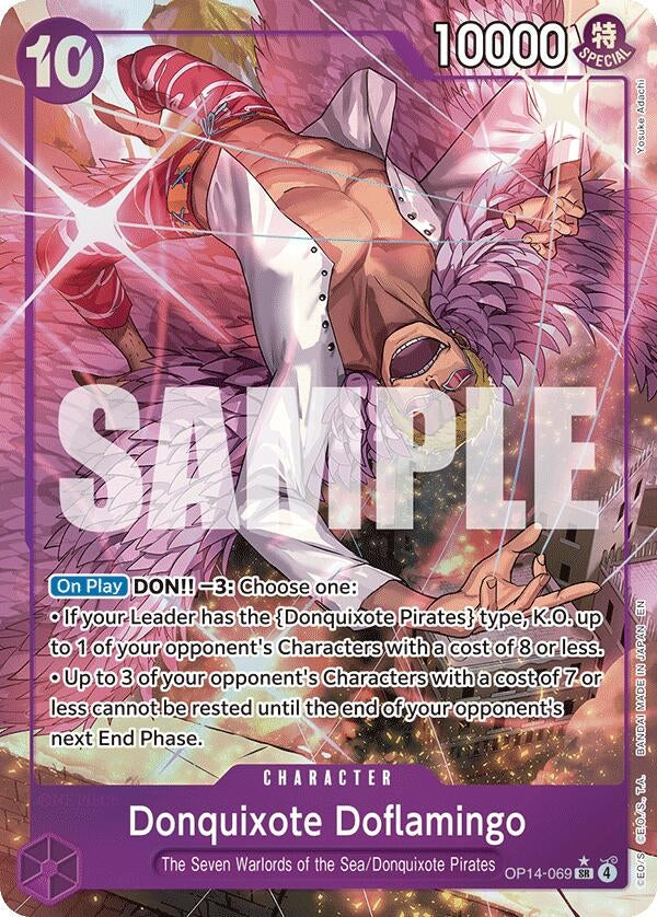 Image for Donquixote Doflamingo - OP14-069 (Alternate Art) (OP14-069) (The Azure Sea's Seven) - One Piece Card Game