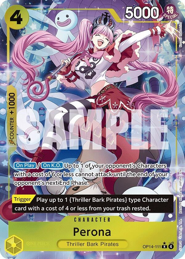 Image for Perona - OP14-111 (Alternate Art) (OP14-111) (The Azure Sea's Seven) - One Piece Card Game