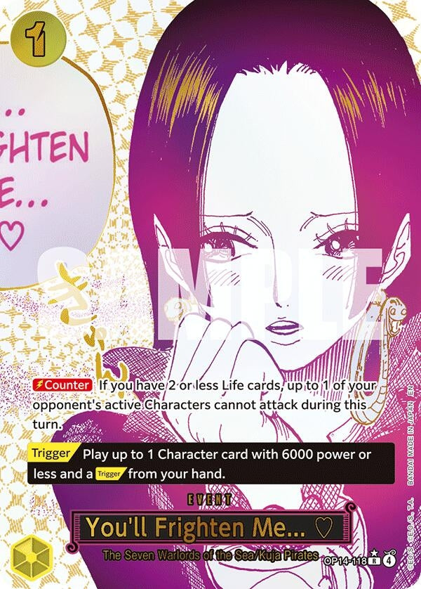 Image for You'll Frighten Me... (Alternate Art) (OP14-118) (The Azure Sea's Seven) - One Piece Card Game