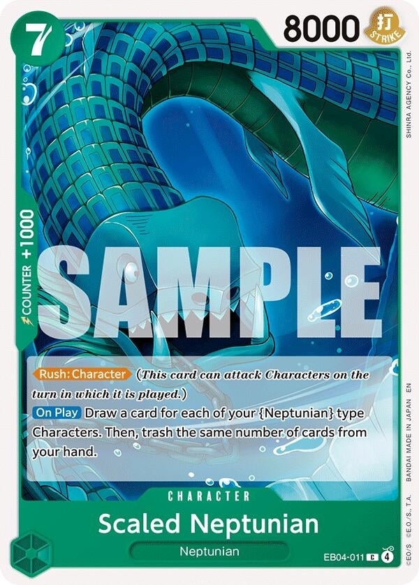 Image for Scaled Neptunian (EB04-011) (The Azure Sea's Seven) - One Piece Card Game