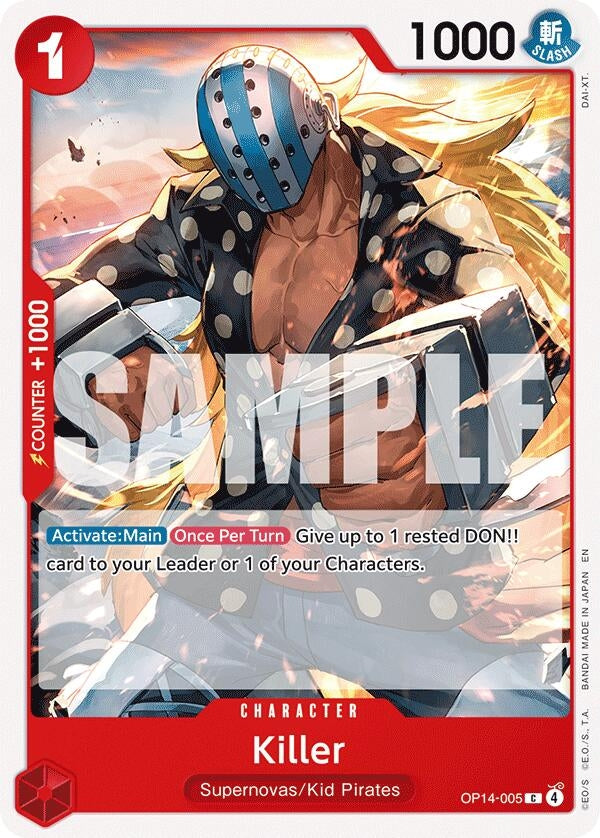 Image for Killer (OP14-005) (The Azure Sea's Seven) - One Piece Card Game