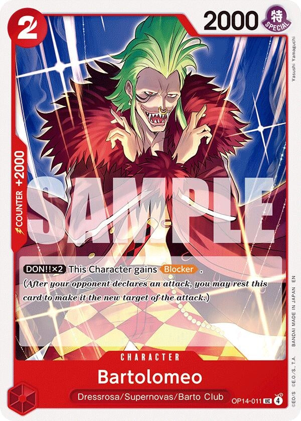 Image for Bartolomeo (OP14-011) (The Azure Sea's Seven) - One Piece Card Game
