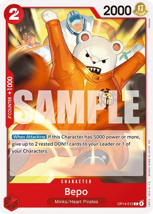 Image for Bepo (OP14-012) (The Azure Sea's Seven) - One Piece Card Game