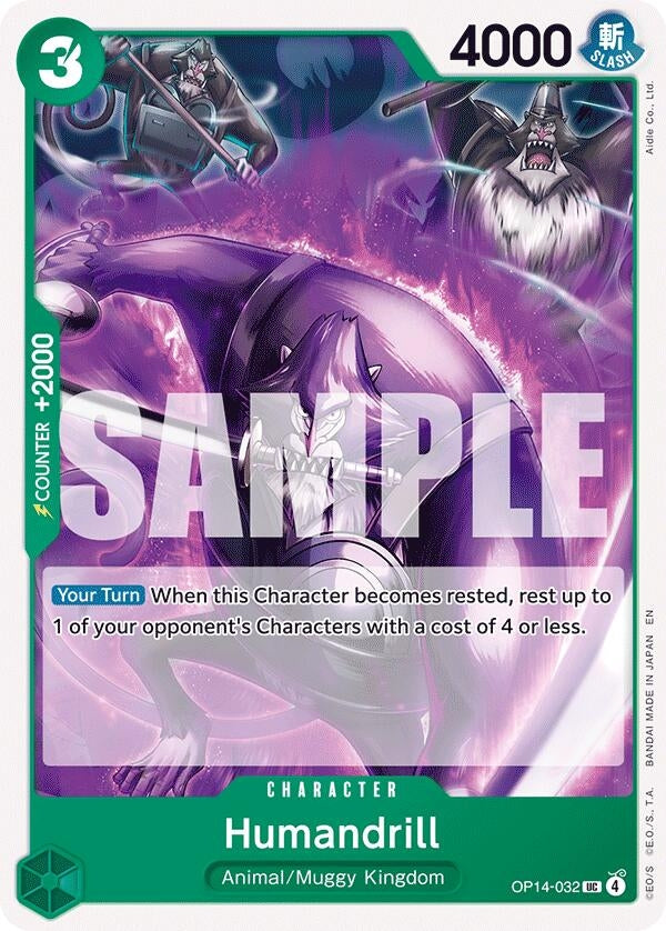 Image for Humandrill (OP14-032) (The Azure Sea's Seven) - One Piece Card Game