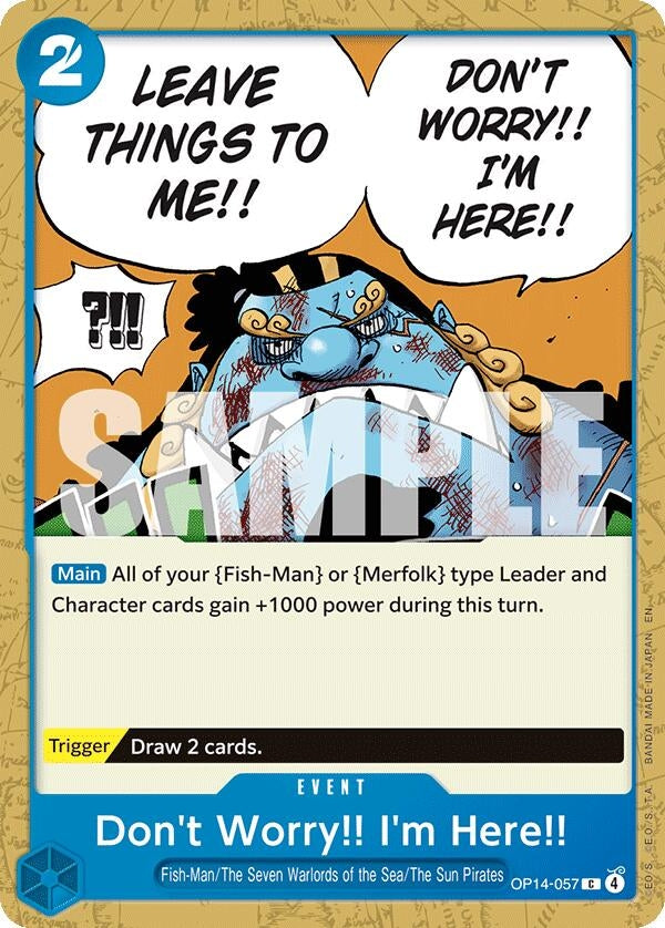 Image for Don't Worry!! I'm Here!! (OP14-057) (The Azure Sea's Seven) - One Piece Card Game
