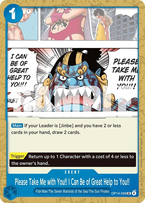 Image for Please Take Me with You!! I Can Be of Great Help to You!! (OP14-059) (The Azure Sea's Seven) - One Piece Card Game