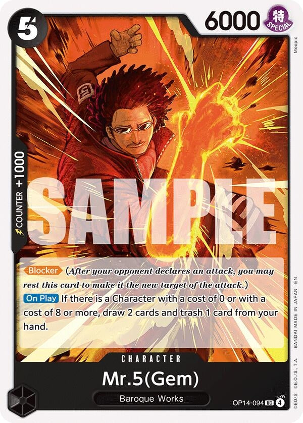 Image for Mr.5(Gem) (OP14-094) (The Azure Sea's Seven) - One Piece Card Game