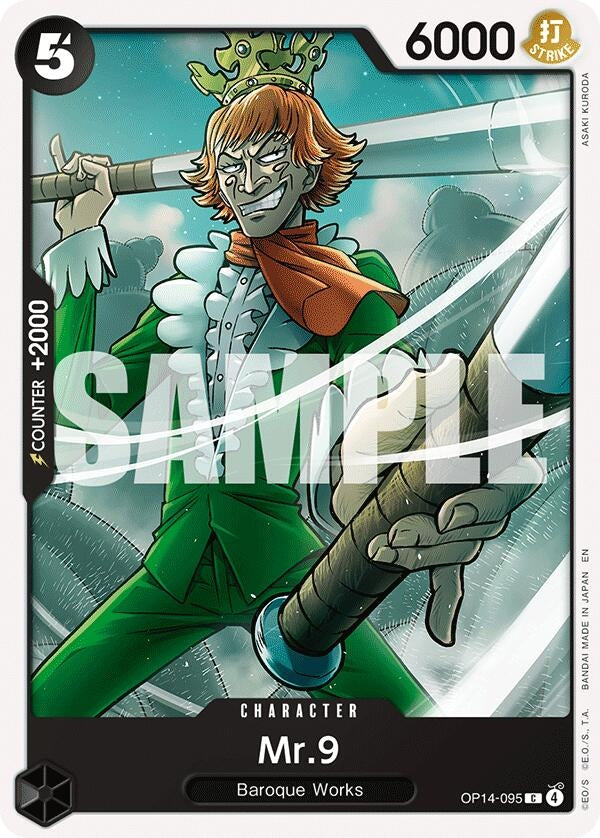 Image for Mr.9 (OP14-095) (The Azure Sea's Seven) - One Piece Card Game
