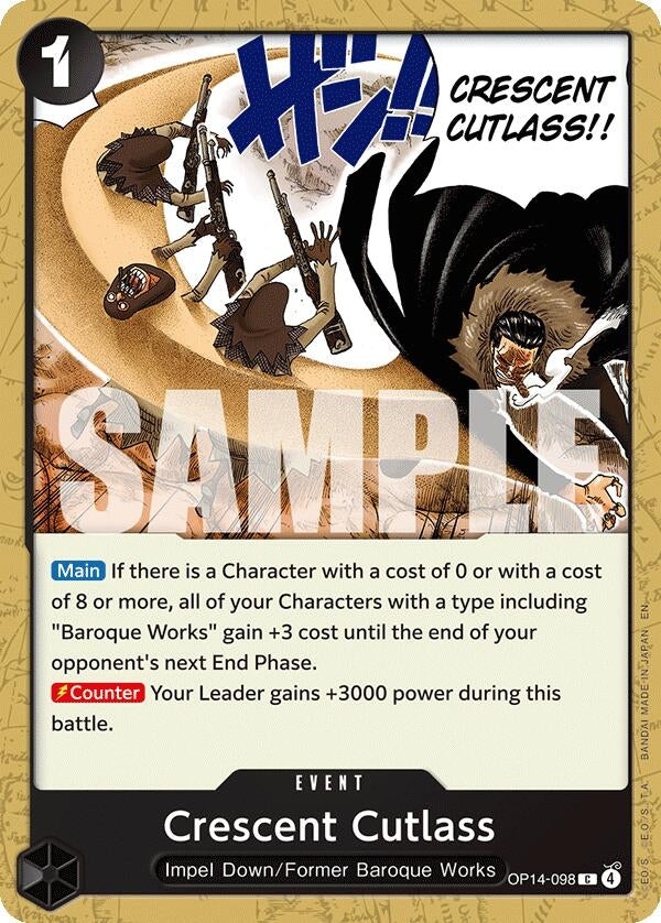 Image for Crescent Cutlass (OP14-098) (The Azure Sea's Seven) - One Piece Card Game