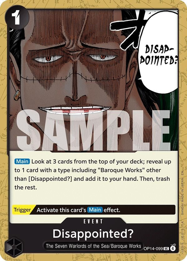 Image for Disappointed? (OP14-099) (The Azure Sea's Seven) - One Piece Card Game