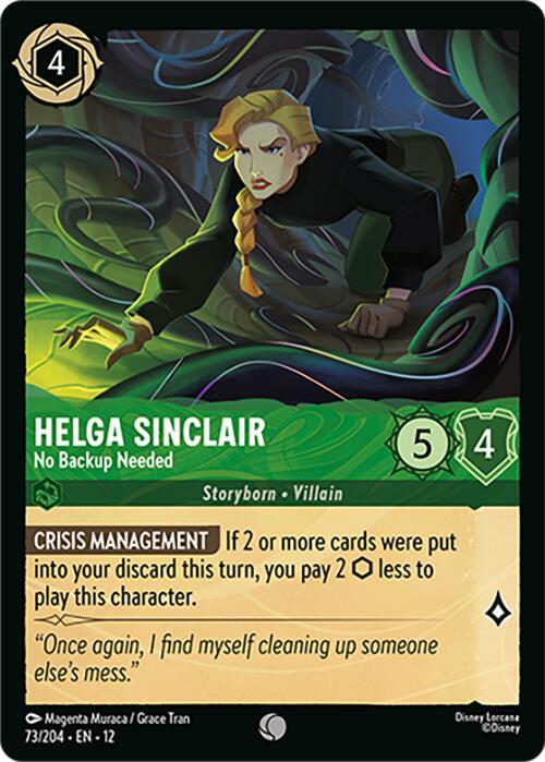 Helga Sinclair No Backup Needed